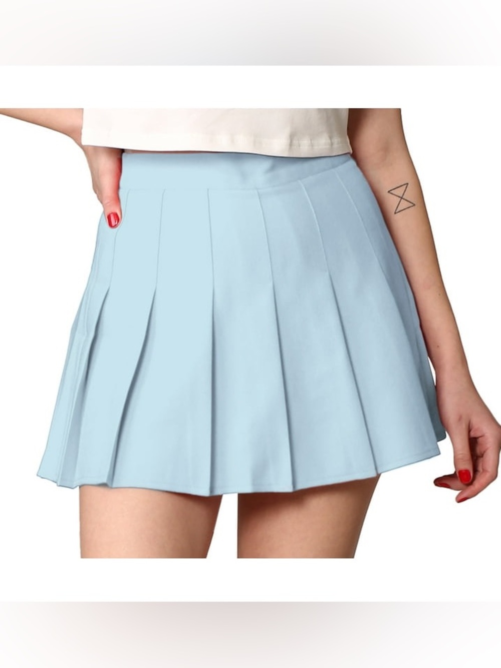 Light Blue Pleated Skirt